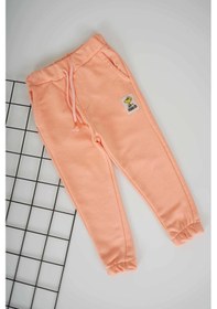 Resim Miniko Kids Unisex Bileği Ribanalı Pamuk Eşofman Altı Turuncu 