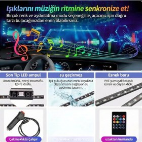 Resim Bmw G20 Uyumlu Rgb Ayak Altı Led 12 Led Kumandalı Müzik Duyarlı Araç İçi Aydınlatma 7 Renk 12v 1 