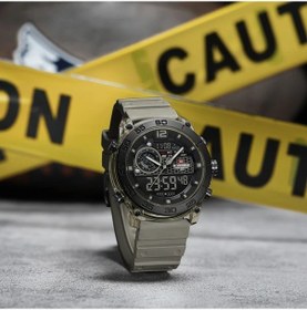 Resim Fochsia Navıforce Erkek Multifonksiyonel Spor Kuvars Saati Asker Yeşili Çift Kadranlı 50m Su Geçirmez Diğer 