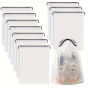 Resim 20 adet ClearView Ayakkabı Saklama Çantaları, Şeffaf Plastik Seyahat Organizatörleri, Tekrar Kullanılabilir, Taşınabilir Ayakkabı Paketleme Küpleri, Seyahat için Kolay Tanıma, Alan Tasarrufu, Koruma 