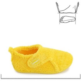 Resim Kışlık Kız Çocuk Peluşlu Rahat Taban Cırt Cırtlı Ayarlanabilir Ev Okul Kreş Panduf Ayakkabı Sarı 