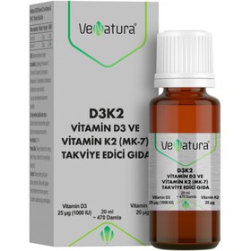 Resim VENATURA Vitamin D3 Ve K2 (Menaquinon 7) Takviye Edici Gıda 20 ml 