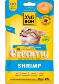 Resim Creamy Karidesli Sıvı Kedi Ödül Maması 5x15 Gr 