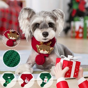 Resim 1 Örgü Kışlık Evcil Hayvan Noel Atkısı Toplu - Yumuşak ve Sıcak Kedi Köpek Atkısı, Noel Temalı Kırmızı/Yeşil Beyaz Kenarlı, Makinede Yıkanabilir Dolgulu Küçük ve Orta Boy Evcil Hayvanlar İçin, Tatil Kostüm ve Cosplay Aksesuarı, Şenlikli Hediye Seçeneği 