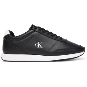 Resim Calvin Klein Erkek Kalın Rahat Taban Bağcıklı Deri Siyah Sneaker YM0YM01355-0GM 