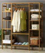 Resim Çakır Home Ahşap Ahşap Gardırop 150 X 140 X 30 Cm Açık Gardırop Elbise Askılığı 
