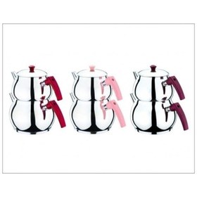 Resim Akdeniz Orta Küre Çelik Çaydanlık Çok Renkli 