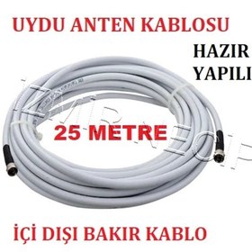 Resim 25 Metre Uclari Hazir Yapili Anten Kablosu Uydu Anten Çanak Lnb 