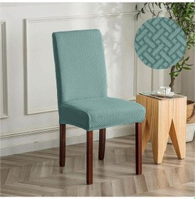 Resim Tuğla Desen Sandalye Kılıfı Yıkanabilir Likralı Esnek Lastikli Sandalye Örtüsü Mint 