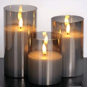 Resim 3'lü Paket Gerçekçi Fitilli LED Mumlar - Uzaktan Kumandasız, Pille Çalışan Alevsiz Çay Işıkları (Diwali/Pooja/Noel Dekoru/Düğün Teklifleri/Anma Süslemeleri İçin) Premium Tatil Hediyesi Seti (Piller Dahil Değildir) 