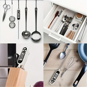 Resim TP300 Paslanmaz Çelik Dijital Gıda Termometresi - BBQ, Pişirme ve Fırınlama için Mükemmel | Sıcaklık Ölçümü Celsius ve Fahrenheit'de | Pil ile Çalışan Mutfak Aracı 