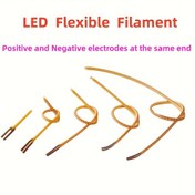 Resim 3 Paket LED Yumuşak Silament Şeritler: DC3V, Aynı Uçtaki Pozitif ve Negatif Elektrodlar, 25mm/80mm/130mm/300mm Spiral Ampuller, Edison Ampulleri, Dekoratif, Kreatif Hediyeler için DIY, Fleksibl Filament Diyot 