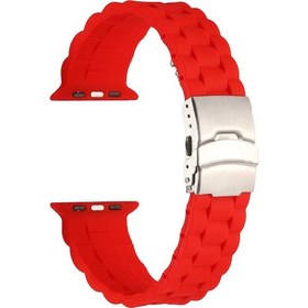 Resim Effox Watch Ultra 49mm Kordon Krd-72 Uyumlu Strap Kayış Clo- Kırmızı 