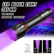 Resim MACROCOSM 395nm UV Feneri - Evcil Hayvan Lekeleri, Akrepler, Böcekler ve Para İncelemesi için 3 Modlu Şarj Edilebilir El Tipi Siyah Işık, USB Güçlü, Kompakt ve Taşınabilir Tasarım, Şarj Edilebilir Fener 
