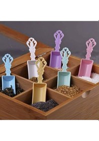 Resim Çok Renkli 6'lı Baharat Küregi Ahşap - Şeffaf 