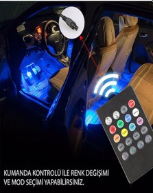 Resim Eraks Car Accesorıes Ayak Altı Sese Duyarlı 12 Led Rgb 
