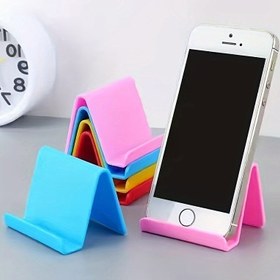 Resim 1 Plastik Tek Renkli Telefon Tutucu, Masaüstü Telefon Tutucu, Mobil Tablet Tutucu, Çoğu Telefon ve Tablet ile Uyumlu, Ev Ofis Masası Kullanımı İçin Uygundur 