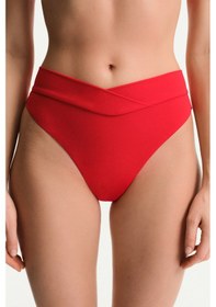 Resim Penti Kırmızı V Slip Bikini Altı 
