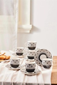 Resim Karaca Aysel 6 Kişilik Kahve Fincan Takımı 85 ML 