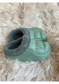 Resim Akınal Bella Ortopedik Ultra Yumuşak Yünlü Unisex Ev Terliği Nil Yeşili 
