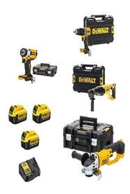 Resim Dewalt Dcf922 ( 400 nm )+dch133( 2.6 j )+dcd805 ( 90 nm ) + dcg412 ( 125 mm ) + 3x 4 ah akü+ dolum cihazı 