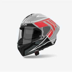 Resim Airoh Matryx Rider Red Matt Kask Gri - Kırmızı - Siyah 