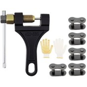 Resim Dream011 Siyah Yüksek Karbonlu Çelik 420/428/520/525/528/530 Zincir Ve Tamir Seti Eldiven Zincir Aracı 