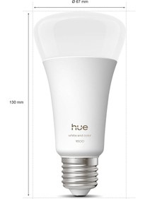 Resim Philips Huewca E27 1600 Lumen Renkli Akıllı Ampul A67 11.8w Yeni Enerji Tasarrufu Çok Renkli 
