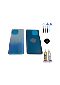 Resim Xiaomi Mi 11 Uyumlu Arka Pil Kapağı Mavi + Montaj Seti Çok Renkli 