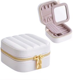 Resim Mk-35 Lüks Mini Seyahat Takı Kutusu - Mücevher Düzenleyici Aynalı 