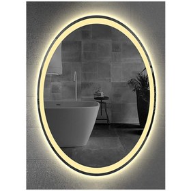 Resim GLOBAL LED MIRROR 65x85 Cm Kumlamalı Elips Ledli Ayna Banyo Aynası Dekoratif Ayna Boy Ayna Salon Duvar Ayna 