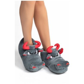 Resim Twigy Boğa Kadın,Garson Boy Hayvanlı Panduf Gri 36/41 AA0612 