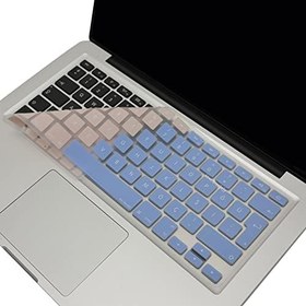 Resim MacBook Klavye Koruyucu Silikon | Türkçe Q Baskılı | MacBook Air 13 inç ve MacBook Pro 13–15 inç (A1278, A1425, A1502, A1286, A1398) UyumluMavi Pembe 