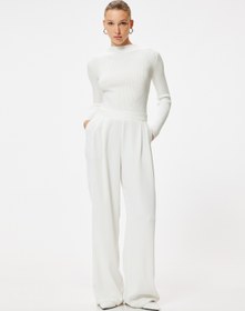 Resim Basic Dik Yaka Triko Kazak Uzun Kollu 