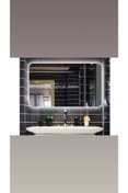 Resim Toprak dekor 100*80 Beyaz Ledli Banyo Aynası Ledli Ayna Tuvalet Aynası Boy Aynası 