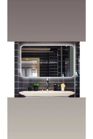 Resim Toprak dekor 100*80 Beyaz Ledli Banyo Aynası Ledli Ayna Tuvalet Aynası Boy Aynası 