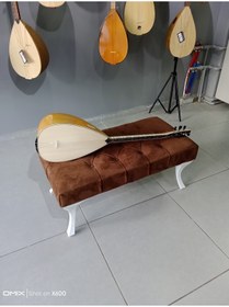 Resim C&M BAGLAMA Ultra Profesyonel Davudi Ton Klavyeli Mihraplı Bıyık Eşikli Kısa Sap Yaprak Dut Bağlama 