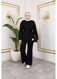 Resim Nevayla Moda Mevsimlik Modal Kumaş Takım - T114 Siyah 