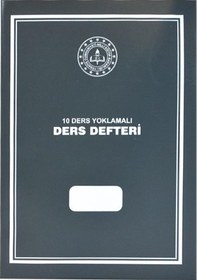 Resim 10 Ders Yoklamalı Ders Defteri 28x41 Gri Plastik Kapak 