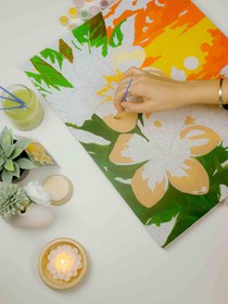 Resim Sayılarla Boyama Seti - Tropik Çiçekler - 80x100 