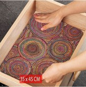 Resim 3D ELSE HALI Else Jüt Desenli Kaydırmaz Raf Dolap Çekmece Örtüsü Yıkanabilir Buzdolabı Içi Matı 