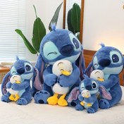 Resim Tavşan Yavrusu ile Stitch Peluş Oyuncak - Sevimli Karikatür Uyku Arkadaşı, Yumuşak Polyester Dolgulu Bebek, Ev veya Oyun Zamanı için Mükemmel, Eğlenceli Stitch Figürü | Sevimli Stitch Peluş | Polyester Dolgulu Bebek 