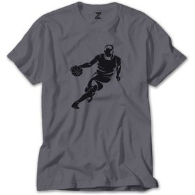 Resim Basketball Hoop Siluet Gri Tişört Gri 