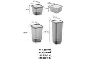 Resim Meleni Home 48 Parça Çeyiz Seti - Etiketli Kare Erzak Saklama Kabı Kahvaltılık Çerezlik Baharatlık Bakliyat Kabı 