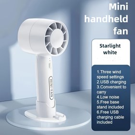 Resim 3 Hız Ayarı, Stand ve Taşınabilir Tasarım ile Kompakt USB Şarj Edilebilir Fan - Ev, Ofis ve Açık Hava Seyahati için İdeal - Beyaz, Ofis Fanı|Ayarlanabilir Fan|Kompakt Tasarım 