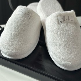 Resim Stella Belli Havlu Terlik | %100 Pamuk | Kaymaz Kalın Taban | Sauna Spa Otel Banyo Ev Misafir Lohusa Terliği 