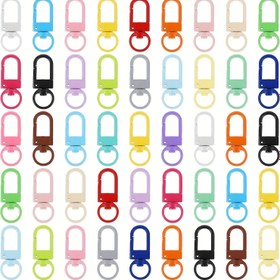 Resim 50 Adet Karışık Metal Istakoz Kancalı Renkli Döner Toka Anahtarlık, DIY Sırt Çantası Bebek Takı Yapım Aksesuarları 