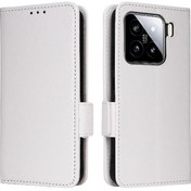 Resim Xiaomi 15 Pro İçin Kartlık Tutucu Manyetik Pu Deri Cüzdan Yan Toka 
