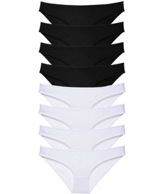 Resim 8 adet Süper Eko Set Likralı Kadın Slip Külot Siyah Beyaz RYL-EKO8012 Beyaz - Siyah 