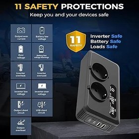 Resim Jectse Araç Güç Çevirici Verimli 200 W DC Şarj Cihazı Elektrikli Cihazlar Için Telefon Tablet ARABALAR Için RVS ABS Malzeme Uygun 